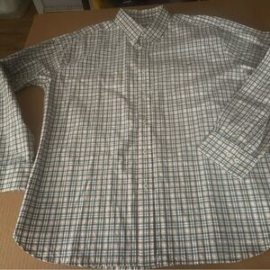 Men's Fish Hippie Tailored Fit Check Plaid Button Down Shirt Longsleeve XXL